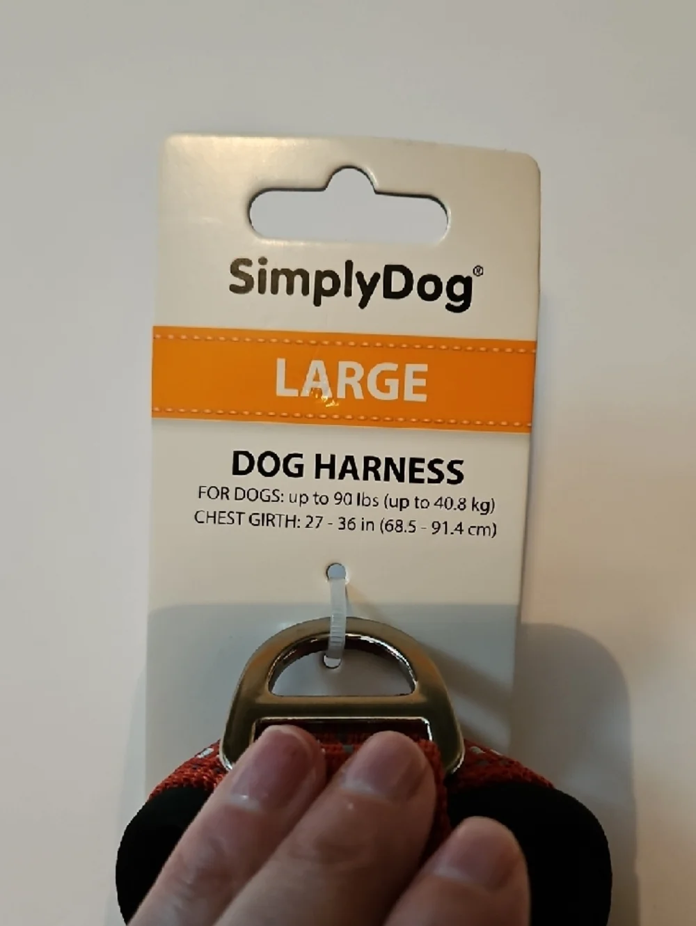 SimplyDog Large Red Reflective Dog Harness